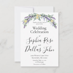 Convite Casamento de rosas amarelas da Lavanda amarela-boh