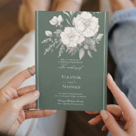 Convite Casamento de rosas brancas estilo Indigo