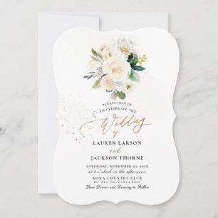 Convite Casamento de Rosas de Alabastro do ArtsApp H2 Eleg