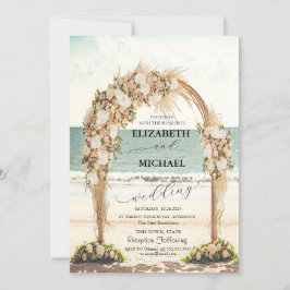 Convite Casamento de Rosas de Arbor de Praia