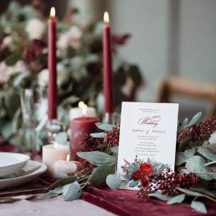 Convite Casamento de Rosas de Borgonha e Blush