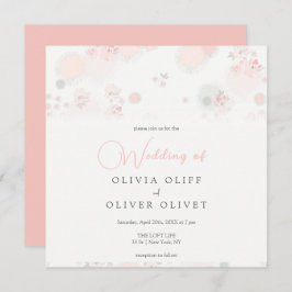 Convite Casamento de Rosas de chá suave