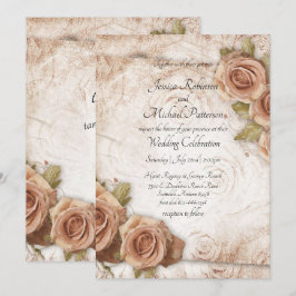 Convite Casamento de Rosas de cor suave