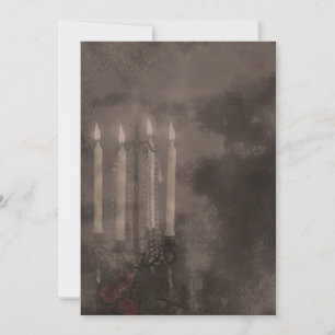 Convite Casamento de Rosas de luz de velas brilhantes gót