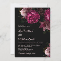 Casamento de Rosas Desenhadas à Mão Dark Romantic
