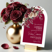 Casamento de Rosas do Elegante Arch Burgundy e Cre