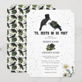 Convite Casamento de Rosas Negras do Halloween