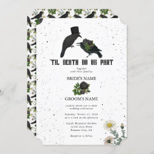 Convite Casamento de Rosas Negras do Halloween