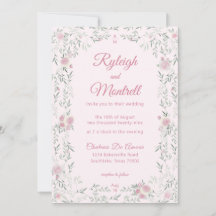 Casamento de Rosas Rosa Românticas e Folhagens