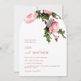 Convite Casamento de Rosas Silvestres 3D Modernas