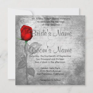 Convite Casamento de Rosas vermelhas