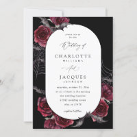 Casamento de rosas vermelhas de Halloween - Preto