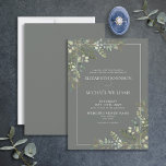 Convite Casamento de Roteiro Verde Eucalyptus Botanical<br><div class="desc">Crie o convite de casamento perfeito e moderno com este elegante design floral botânico de cor d'água do eucalipto com um fundo verde sábio e uma caligrafia elegante. Entre em contato com o designer para produtos correspondentes. Veja a coleção de cheios aqui: https://www.zazzle.com/collections/eucalyptus_botanical_sage_green_script_wedding-119437527356989510 Muito obrigado por apoiar nossa pequena empresa,...</div>