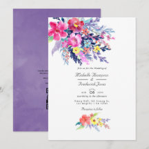 Casamento de RSVP de Código QR Floral Colorido em 