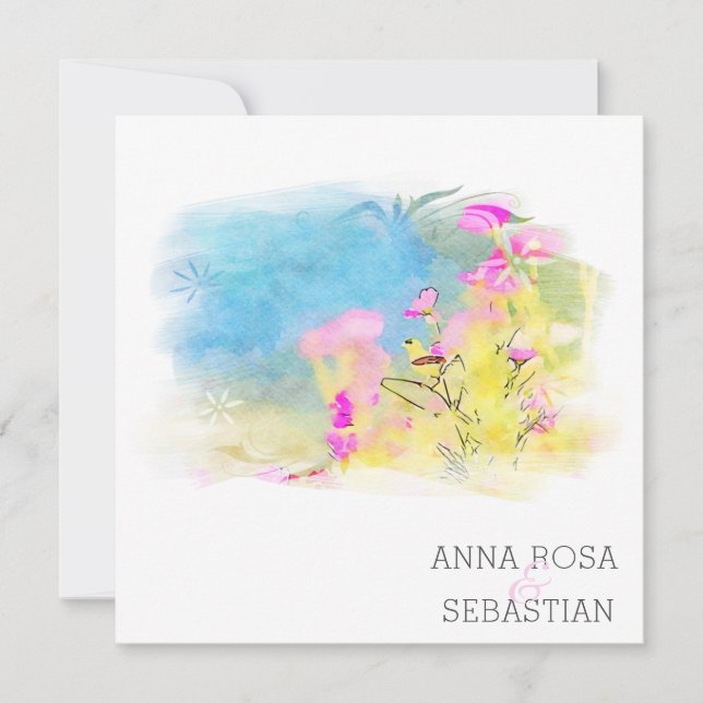 Convite *~* Casamento de RSVP de FOTOS QR PHOTO do Bird Fl (Frente)