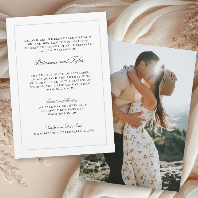 Convite Casamento de RSVP Elegante de Script Clássico Form (Available in both printed and paperless digital download formats!)
