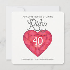 Convite Casamento de rubi amor tão forte coração aquarela