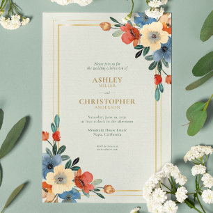 Convite Casamento de Sage All-in-One da Chic Floral Waterc