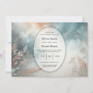 Convite Casamento de Sage e Terracotta Stardust Skies