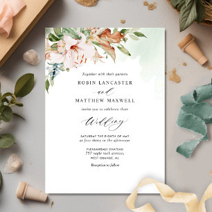 Convite Casamento de Sage Green e Earthy Blooms