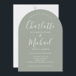 Convite Casamento de Sage Verde Sage, sigla moderna elegan<br><div class="desc">Convite de casamento de assinatura verde de sábio elegante com nomes de estilo de assinatura,  este convite de casamento de na moda pode ser personalizado com suas informações em letra chic. Projetado por Thisnotme©</div>