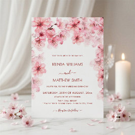 Convite Casamento de Sakura com Aquarela