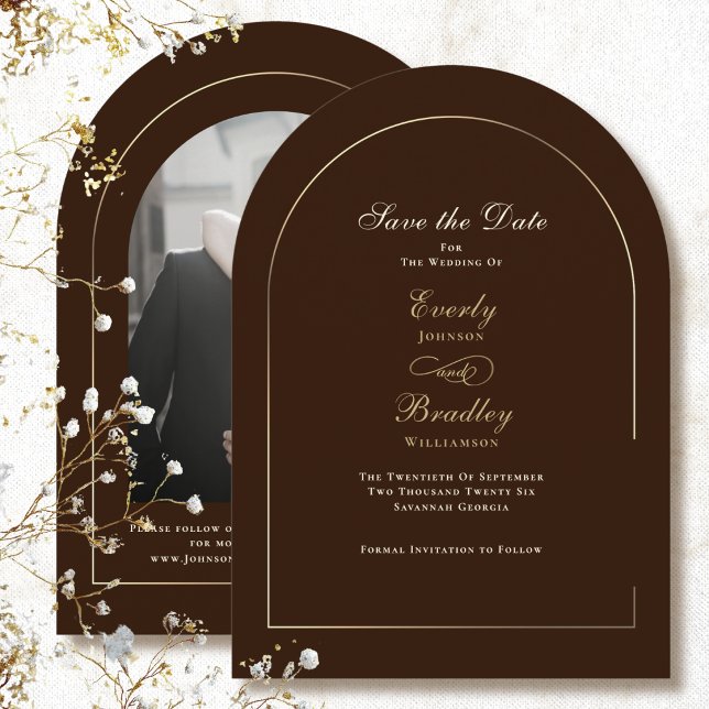 Convite Casamento de Salvar a Data do Arco de Champanhe Do (Criador carregado)