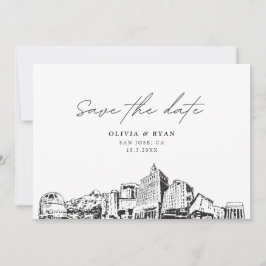 Convite Casamento de San Jose CA Salve o Moderno de Data