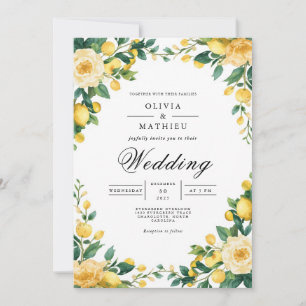 Convite Casamento de Sangue Botânico Amarelo Sunny