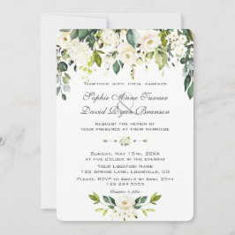 Convite Casamento De Sangue Branco Delicado Por Aquarelas