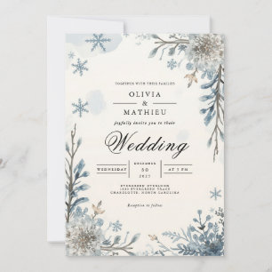 Convite Casamento de Sangue de fosco Blue Winter