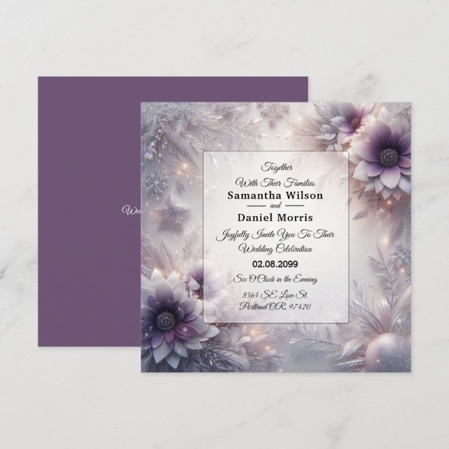 Convite Casamento de Sangue de Inverno de Silver e Soft Am (Frente/Verso)