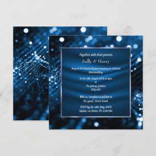 CONVITE CASAMENTO DE SATIN DIAMONANTE ROYAL BLUE