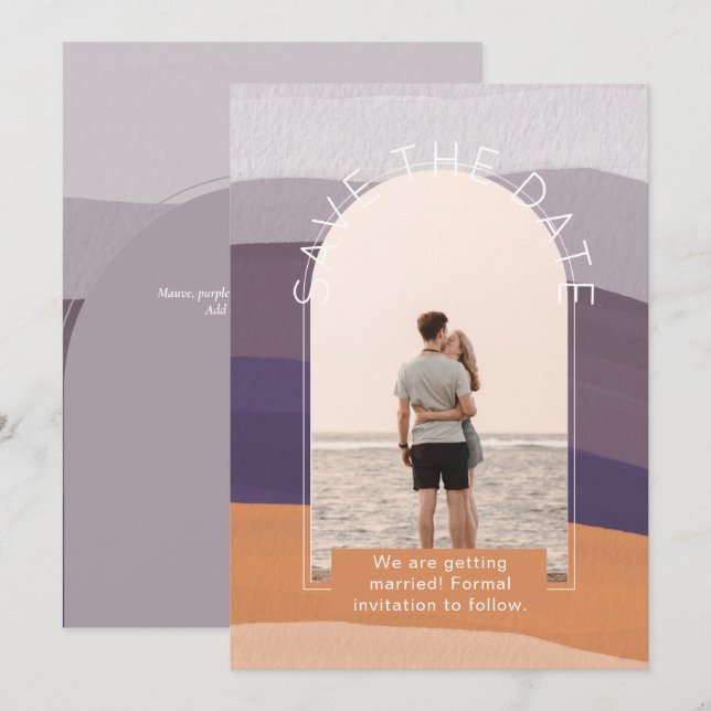 Convite Casamento de Save The Dates de Foto Moderna (Frente/Verso)