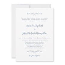 Casamento de Script Azul Dusty Elegante Formal Clá