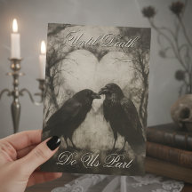 Casamento de Script Black & Tan Raven Gótico Escur