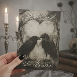 Convite Casamento de Script Black & Tan Raven Gótico Escur