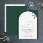 Convite Casamento De Script Botânico Verde Moderno Emerald<br><div class="desc">Você está procurando um convite de casamento moderno e elegante que fará uma declaração? Não olhe mais do que nosso Concurso de Casamento de Arco Verde Moderno Emerald! Este convite elegante e na moda apresenta um arco branco sobre um fundo verde esmeralda nítido, com sotaques botânicos de cor d'água. A...</div>