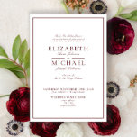 Convite Casamento de Script Clássico Elegante Burgundy<br><div class="desc">Um convite de casamento clássico, elegante e burgundy, com caligrafia de script. Perfeito para a noiva moderna ter um caso formal. Consulte a coleção de cheios aqui: https://www.zazzle.com/collections/elegant_burgundy_classic_script_wedding-119551906868087326 Entre em contato com o designer para obter produtos correspondentes. Muito obrigado por apoiar a nossa pequena empresa, que apreciamos muito! Estamos tão...</div>