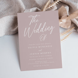 Convite Casamento de Script de Blush Moderno