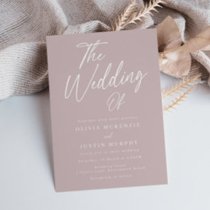 Convite Casamento de Script de Blush Moderno
