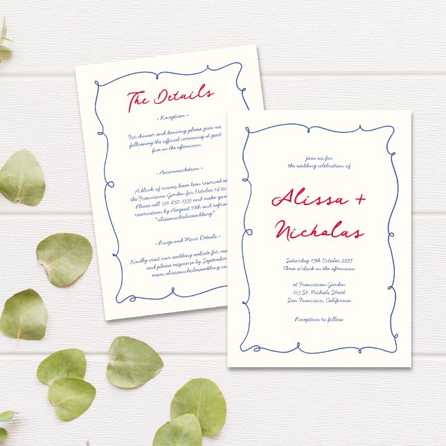 Convite Casamento de Script de Bright Bright Whimsical (Criador carregado)