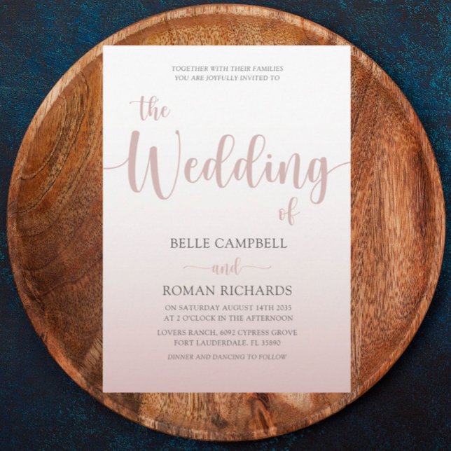 Convite Casamento de Script de Caligrafia Dourada Elegante (Criador carregado)