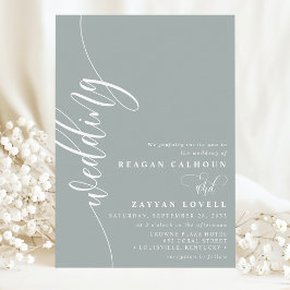 Convite Casamento de Script de Caligrafia Elegante Dusty S