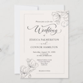 Convite Casamento de Script de Caligrafia Elegante Simples