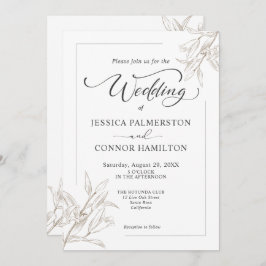Convite Casamento de Script de Caligrafia Elegante Simples