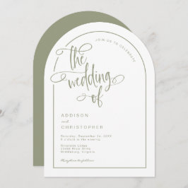 Convite Casamento de Script de Caligrafia Manuscrito Moder