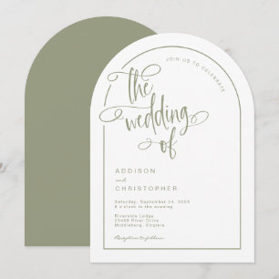 Convite Casamento de Script de Caligrafia Manuscrito Moder