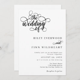 Convite Casamento de Script de Caligrafia Moderna Elegante