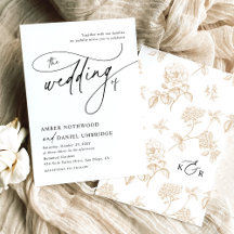 Casamento de Script de Caligrafia Preta e Branca E